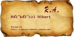 Rákóczi Albert névjegykártya